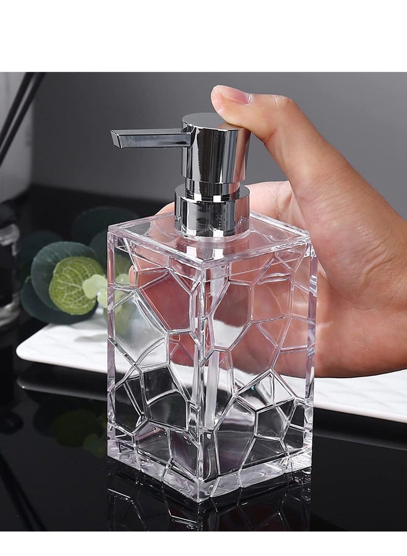 2 piece Soap Dispenser , Acrylic Hand Soap Dispenser Kitchen Liquid Soap Dispenser Press Hand Sanitizer Container 6.3x2.6x2.6 Inch - Image 4