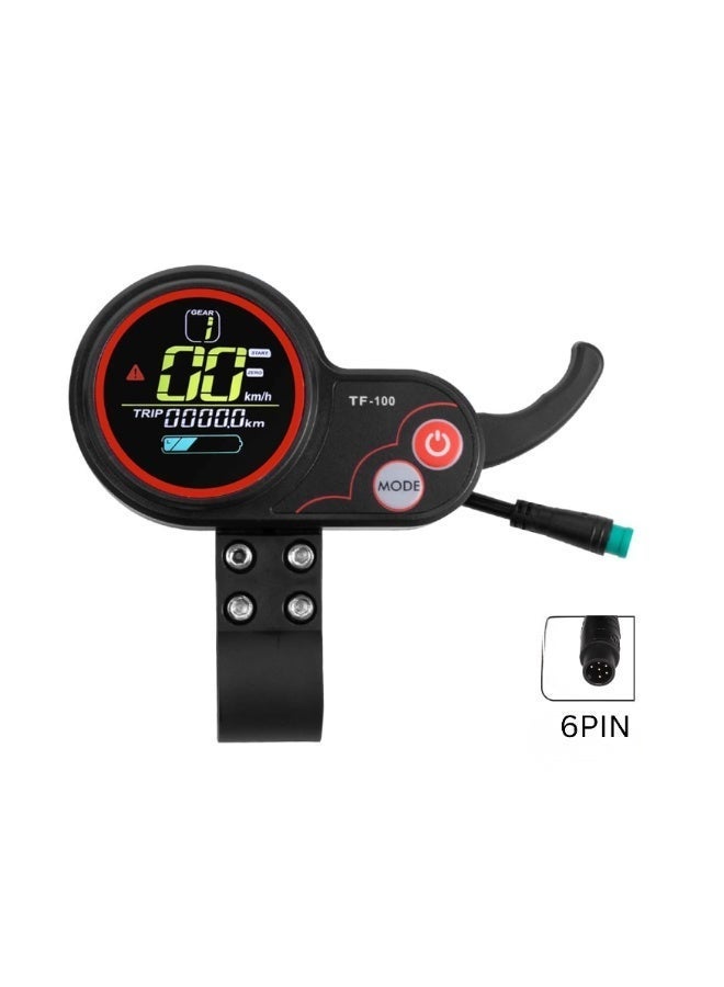 KUGOO TF-100 Electric Scooter LCD Display 6 Pin Waterproof Dashboard with Throttle and Power Button Compatible with Kugoo M4 Scooter - Image 2