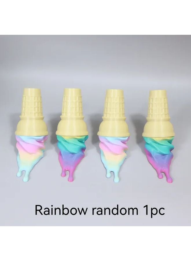 خطافات حائط على شكل مخروط آيس كريم ذائب بألوان الباستيل، مصنوعة من البلاستيك المتين، وتشمل معدات تركيب سهلة. - Image 1