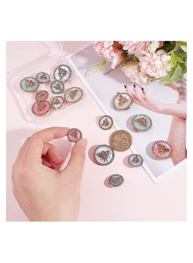 Round Metal Buttons 3D Bees Pattern, Alloy Shank Buttons Enamel Blazer Buttons for Blazer, Suits, Coats, Uniform and Jacket  (4 Colors - 16Pcs)  - Image 2