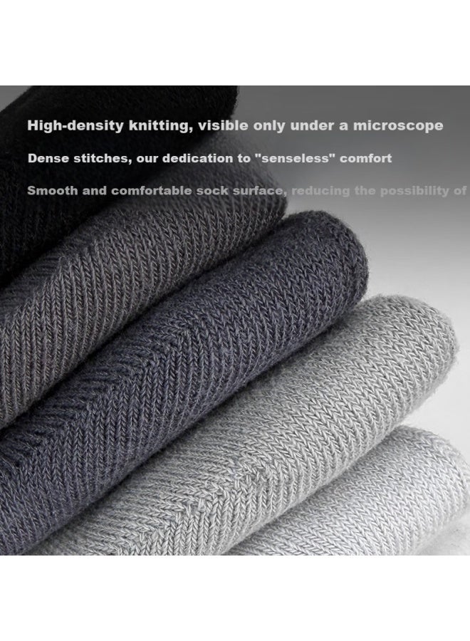 Miyou Men's Cotton Socks Autumn Winter 7a Antibacterial Mid-calf Sweat-absorbing Breathable Business Socks White 6 Pairs - Image 2
