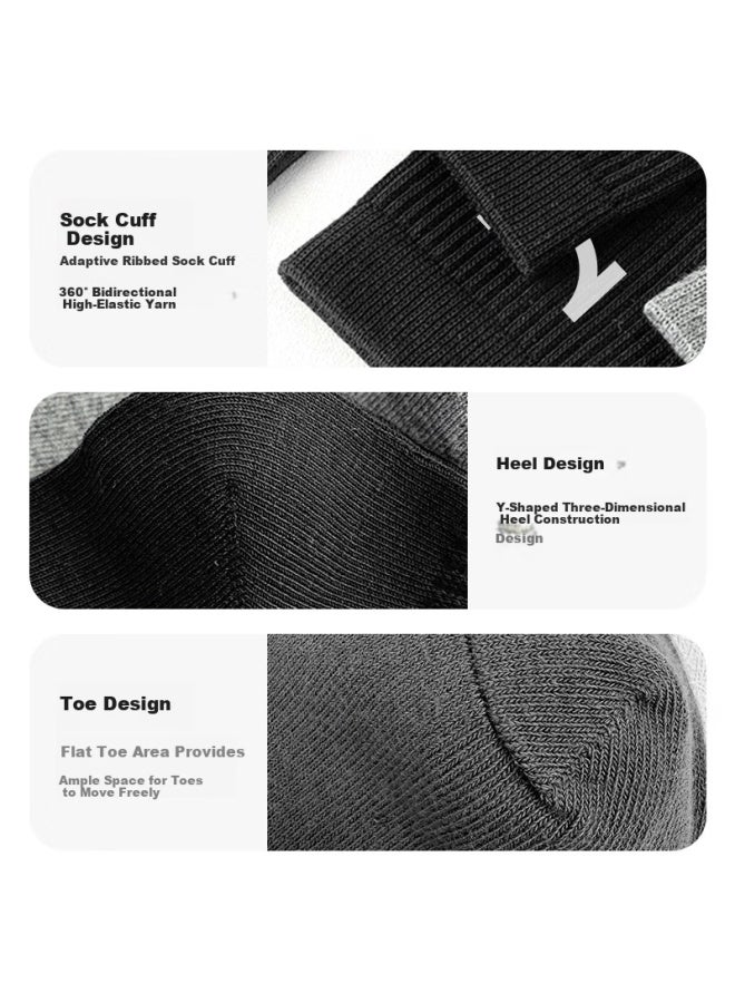 Miyou Men's Cotton Socks Autumn Winter 7a Antibacterial Mid-calf Sweat-absorbing Breathable Business Socks White 6 Pairs - Image 5