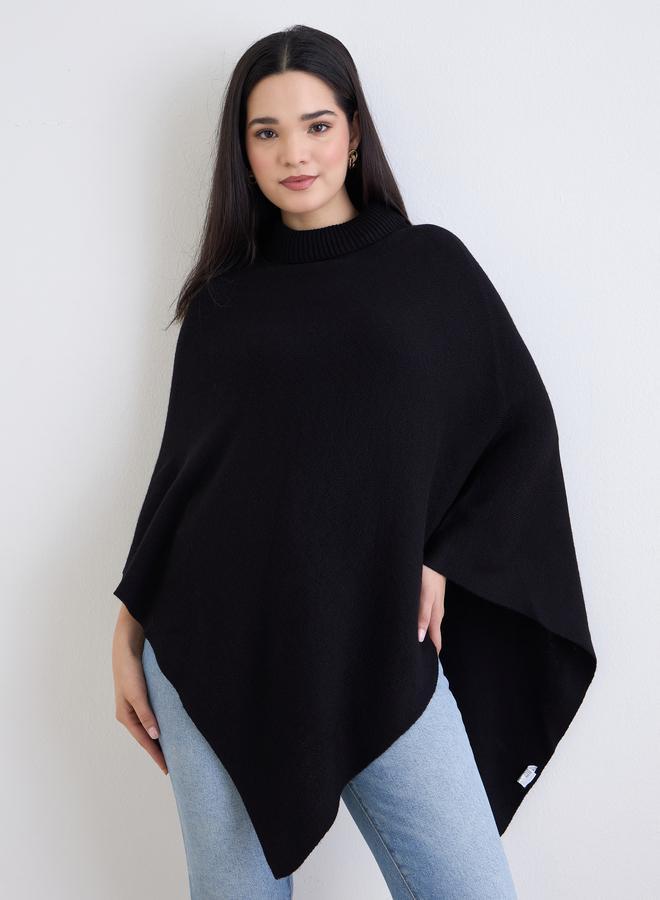 ستايلي كنزة فضفاضة بياقة عالية وأكمام كيب - Image 3