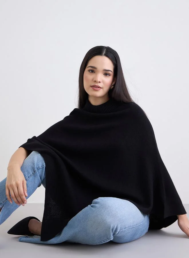 Styli Oversized High Neck Cape Sweater