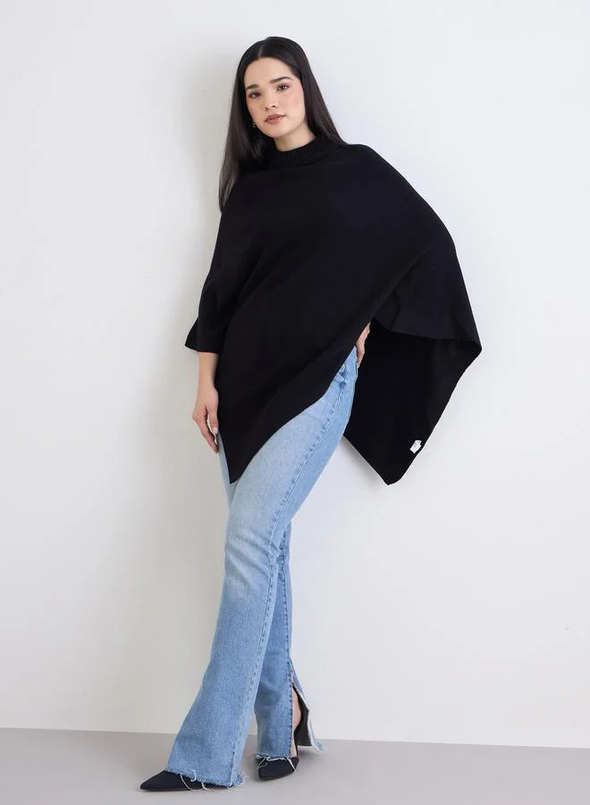Styli Styli Oversized High Neck Cape Sweater