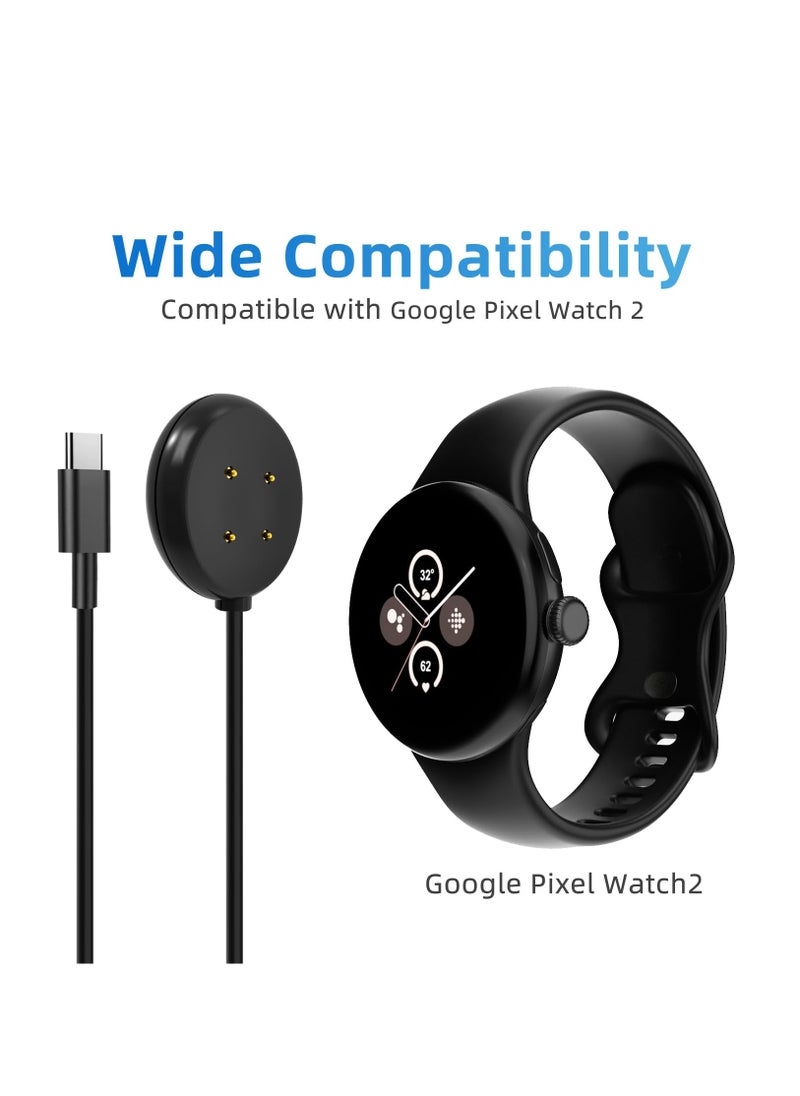 Generic - Compatible with Google Pixel Watch 2 Charger 3.3FT USB Type-C Magnetic Fast Charging Cable (Not for Pixel Watch 2022) Black - Image 1