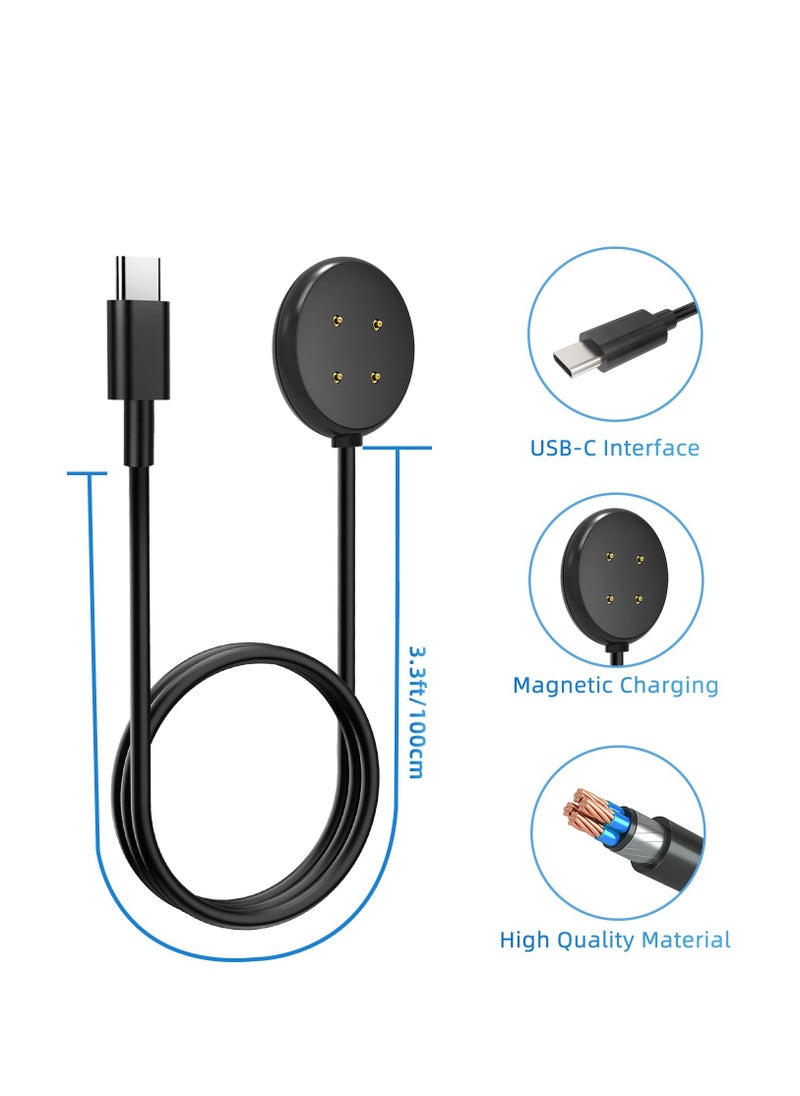 Generic - Compatible with Google Pixel Watch 2 Charger 3.3FT USB Type-C Magnetic Fast Charging Cable (Not for Pixel Watch 2022) Black - Image 1