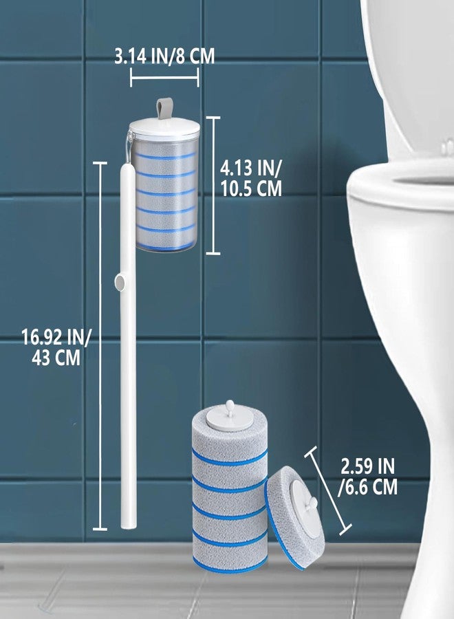 MOPALL Disposable Toilet Brush and Holder Set with 6 Wand Refills, Wall Mounted Toilet Bowl Cleaner Wand,Toilet Cleaning Kit System(1 Wand+1 Caddy+6 Refills) - Image 5