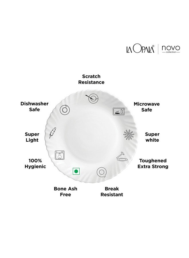 La Opala, Novo Collection, Opal Glass Quarter Plate Set 6 pcs, Tender Trio, White - Image 3