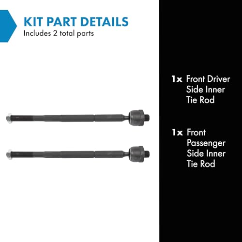 TRQ Front Inner Tie Rod Set Compatible with 2015-2022 Chrysler 300 Dodge Challenger Charger - Image 2