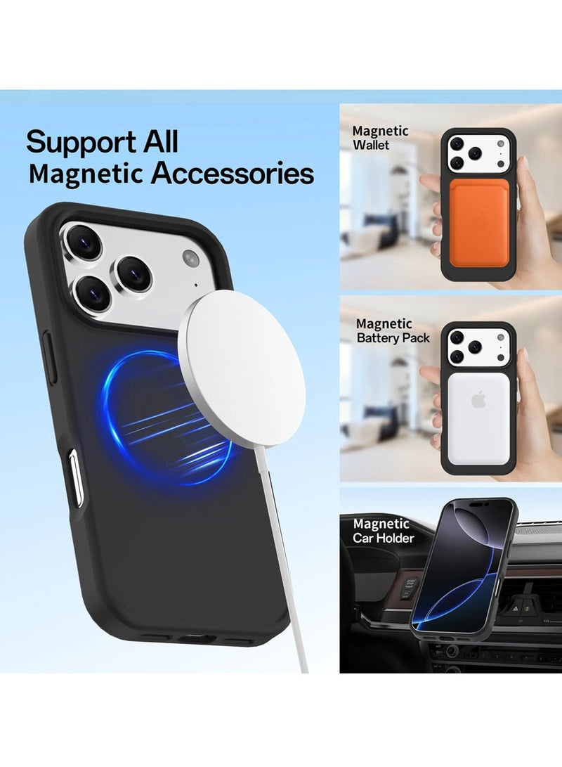 X-level for iPhone 17 Pro Max Case, Compatible with MagSafe, Magnetic Back Shockproof Cover with Strong Magnet, Slim Thin Protection Phone Case for  iPhone 17 Pro Max 5G (Black) - Image 4