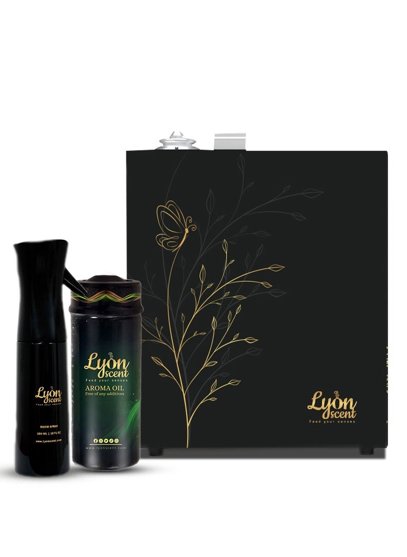 LYON SCENT Eco Scent Diffuser Machine with Aroma Oil 170ml and Room Spray 