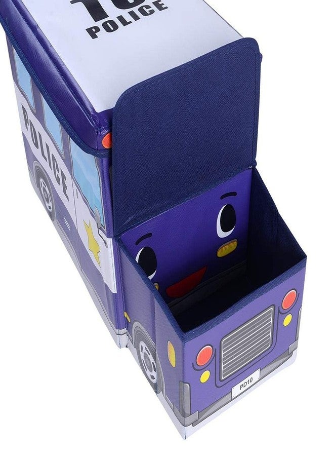 4AJ BAZAAR Foldable Storage and Toy Box - Stool Bus Shaped (Navy Blue) - Image 5