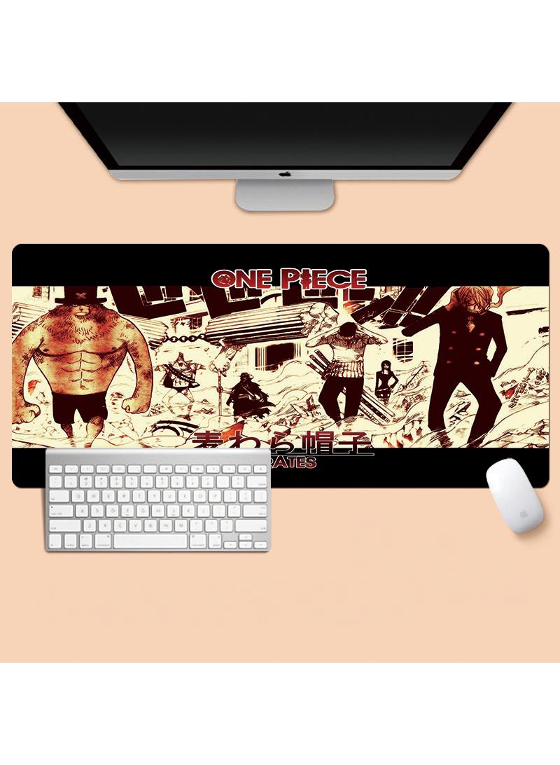 Y&D One Piece Anime Gaming Mouse Pad Extended Large Mat Desk Pad Stitched Edges Mousepad Long Mouse Pad And Non-Slip Rubber Base Mice Pad 800X300X4mm
