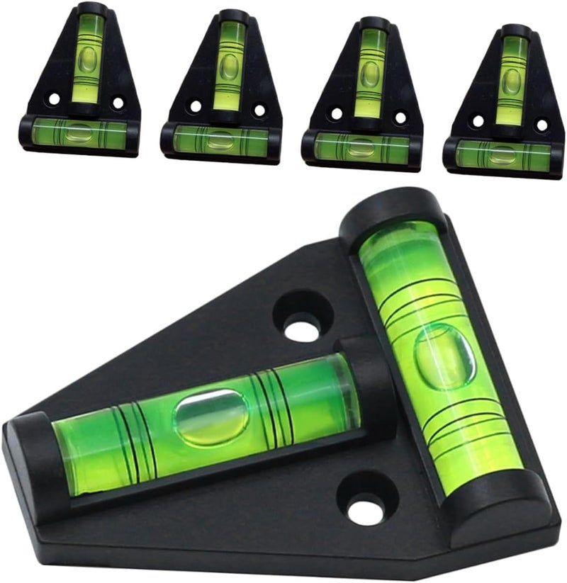 Kisangel 5pcs T-shape Bubble Level and Mini Triangular Bubble Level Set with Mounting Holes Small Portable Measuring Tool for Horizontal and Vertical Alignment in Construction and DIY - Image 1