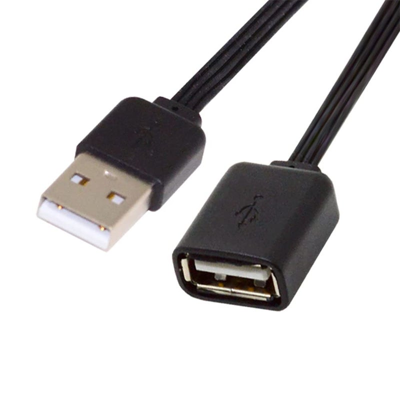 NFHK 13cm USB 2.0 Type-A Male to Type-A Male Female Data Flat Slim FPC Cable for FPV & Disk & Phone - Image 1