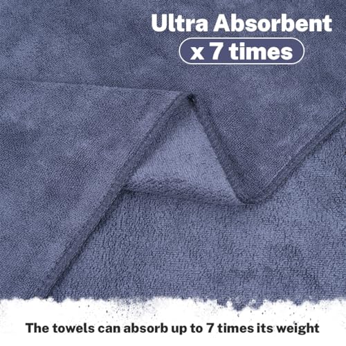 Fezora® Microfiber Weft Knitting Towels for Bath | Towels for Bath Large Size Bath Towel - Soft & Absorbent | 400 GSM | 1 Piece Bath Towel for Men/Women | 70 cms x 140 cms (Dark Grey) - Image 5