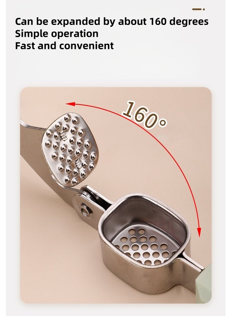 Hand Garlic Grinder,Mini Garlic Chopper,2025 New Hand Press Garlic Chopper,Portable Garlic Crusher,Easy-Squeeze Stainless Steel Garlic Press for Kitchen Daily Use, Garlic Presser - Image 3