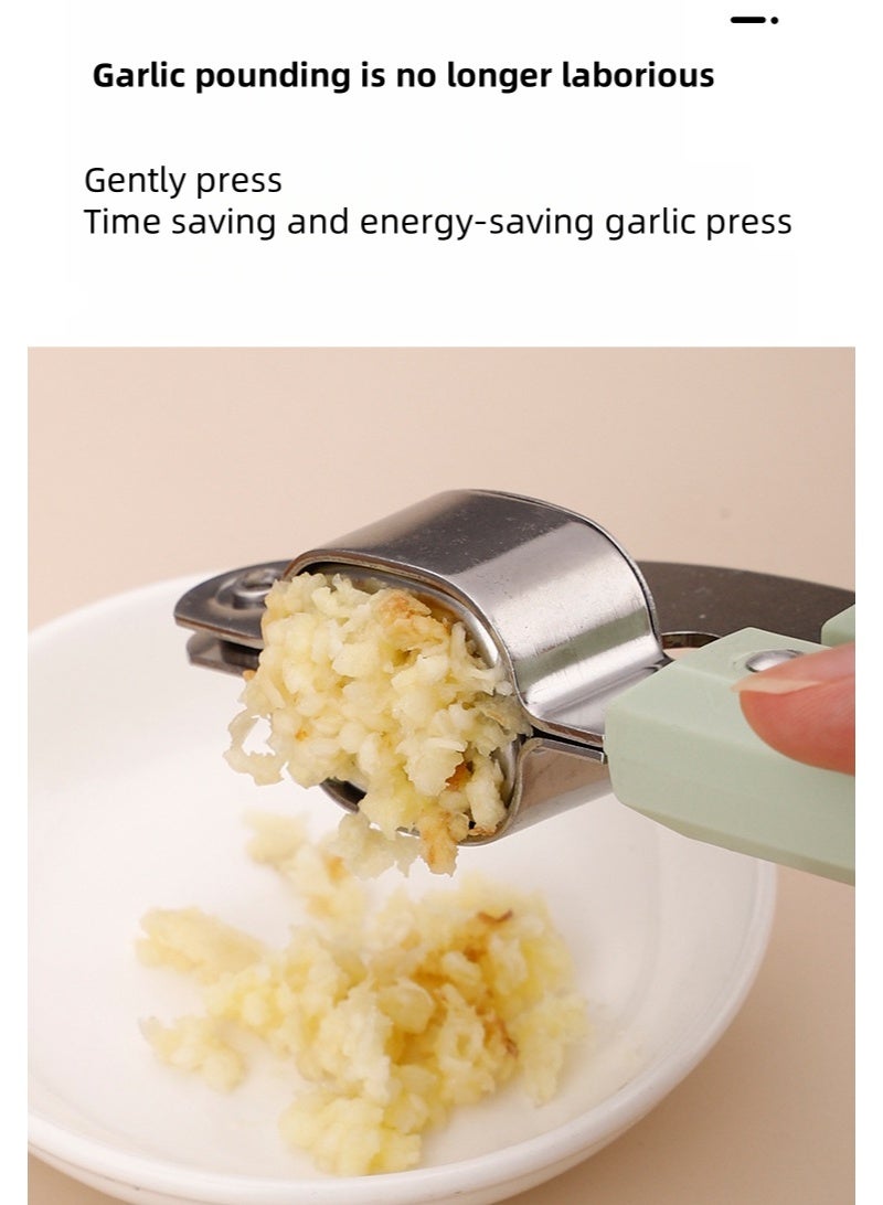 Hand Garlic Grinder,Mini Garlic Chopper,2025 New Hand Press Garlic Chopper,Portable Garlic Crusher,Easy-Squeeze Stainless Steel Garlic Press for Kitchen Daily Use, Garlic Presser - Image 4