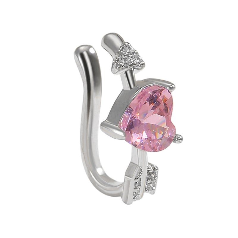 ofeankri Elegant Heart-Shaped Ear Clip Earrings for Women - No Piercing Required, Zircon Accents - Image 5