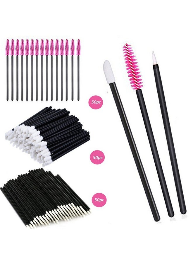 Lemoncy 150 Pieces Disposable Eyebrow Eyelash Mascara Brush Lip Brush Lipstick Lip Gloss Wands Eyeliner Brush Makeup Brush Tester Tool Kit Cosmetic Applicator Mascara Wands Set (150 Pc)  - Image 1