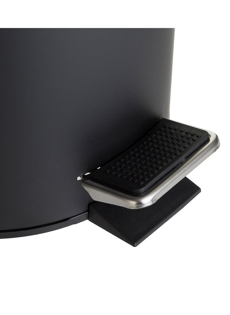 Floret Circular Shaped Premium Stainless Steel Pedal Bin Black 7 L  - Image 3