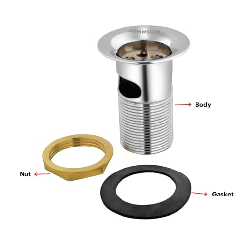 Johnson Bathrooms Johnson Brass 2.5 inch 84mm Waste Coupling| Half Thread Waste Coupling for Wash Basins| White Chrome Drain Outlet - Image 3