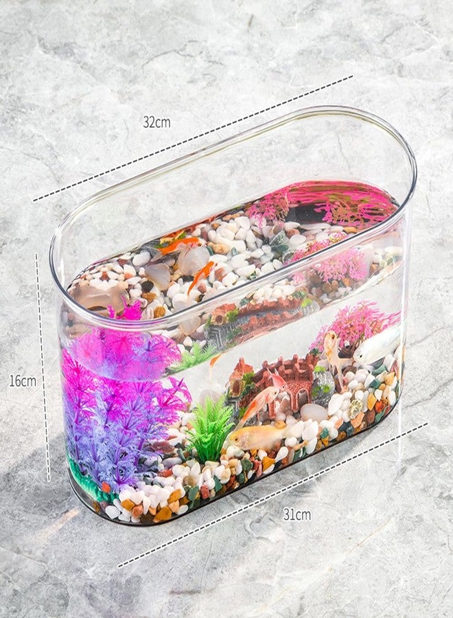 HIERYAN Small Turtle Tank Kit, Reptile Aquarium with Basking Platform, Decor Stones & Water Grass - Habitat for Turtles, Hermit Crabs, Fish - Ideal for Home or Office (12" x 6" x 12") - Image 5