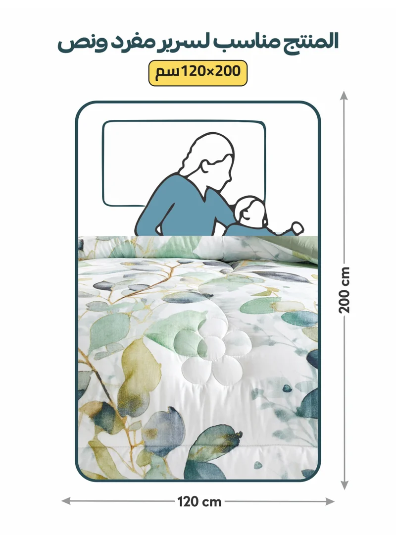 Donetella Bedding Comforter Set, twin Size Fits 120x200 cm - 4-Pcs Digital Print Quilted Bed Set, Microfiber Fabric - 1 Comforter, 1 Fitted Sheet, 1 Pillow Shams, 1 Pillowcases.
