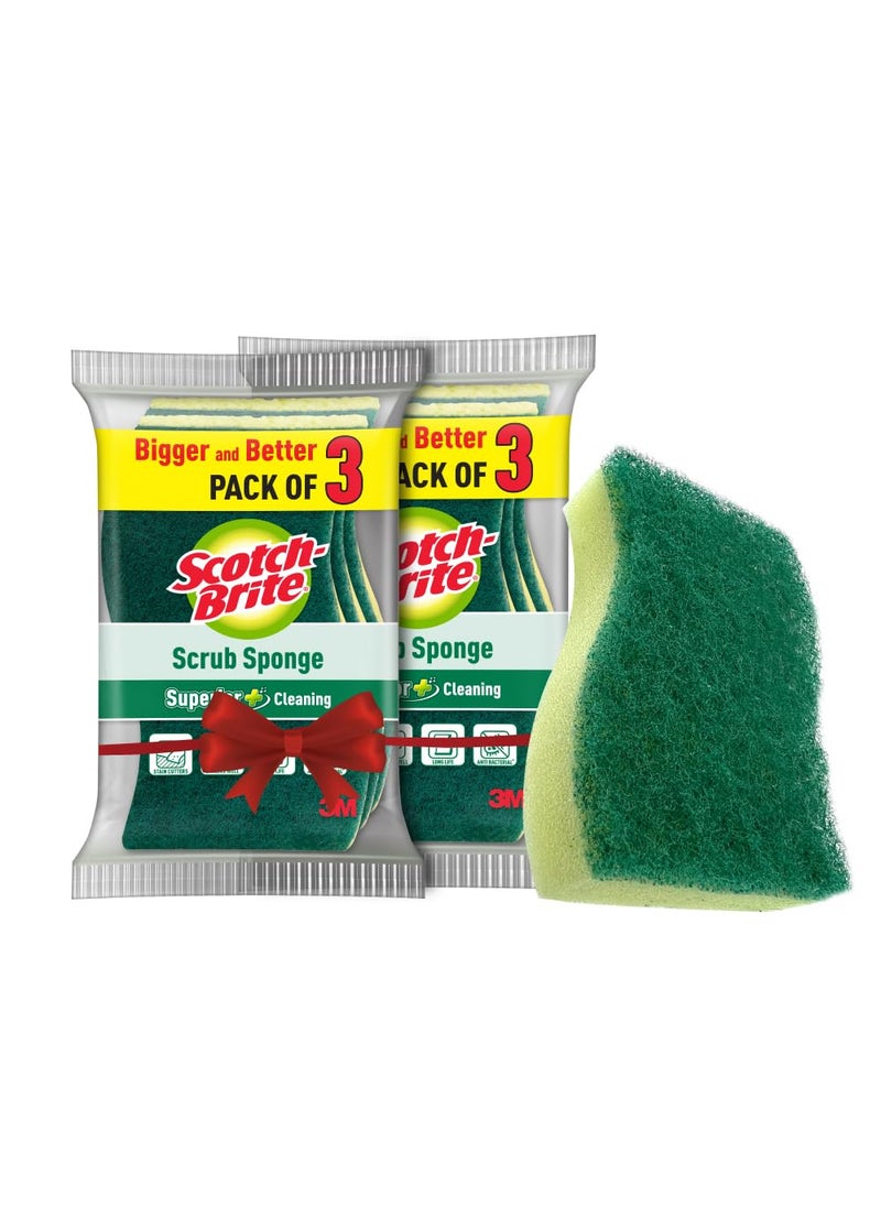 Scotch Brite ScotchBrite Scrub Sponge for Utensil Cleaning Kitchen scrubber with sponge Pack 6  - Image 1