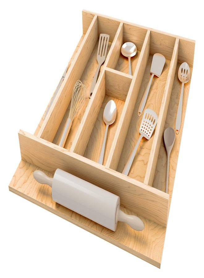 Rev-A-Shelf Natural Maple Right Size Utensil Insert Home Storage Kitchen Organizer 7 Compartment Drawer Accessory, 16 1/4" x 19 1/2", 4WUT-21SH-1 - Image 2