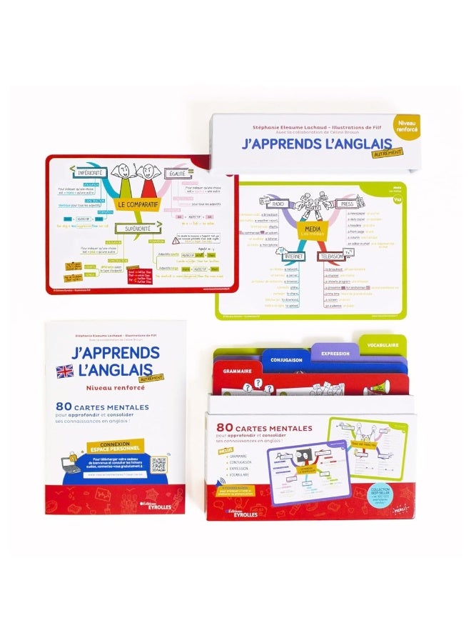J'apprends l'anglais autrement - Niveau renforcé: 80 CARTES MENTALES pour approfondir et consolider - Image 4