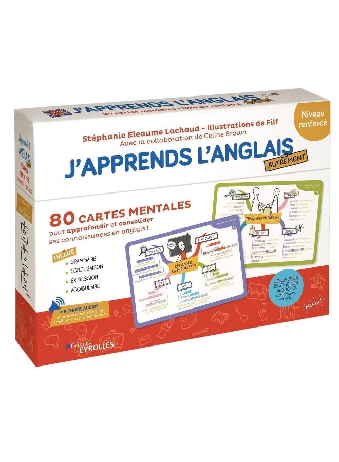 J'apprends l'anglais autrement - Niveau renforcé: 80 CARTES MENTALES pour approfondir et consolider - Image 1