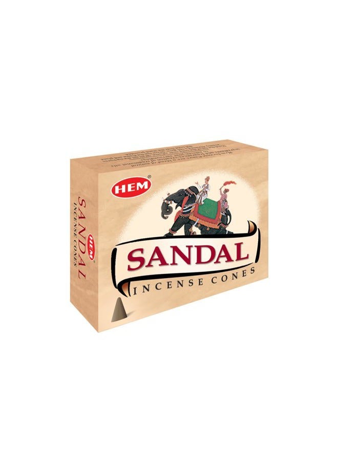 HEM Unknown Sandal (Sandalwood) - Case Of 12 Boxes, 10 Cones Each - Incense - Image 1