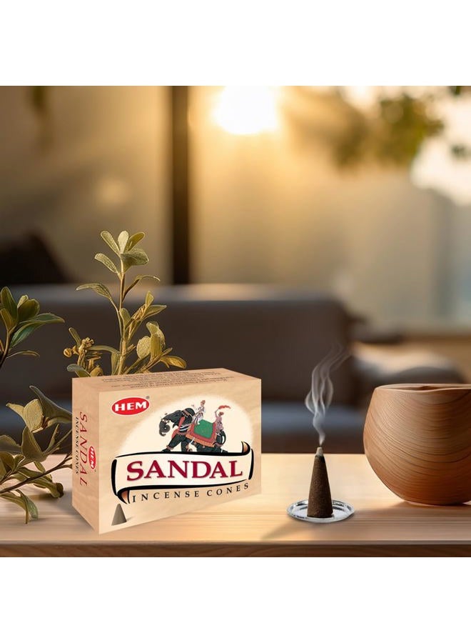 HEM Unknown Sandal (Sandalwood) - Case Of 12 Boxes, 10 Cones Each - Incense - Image 3