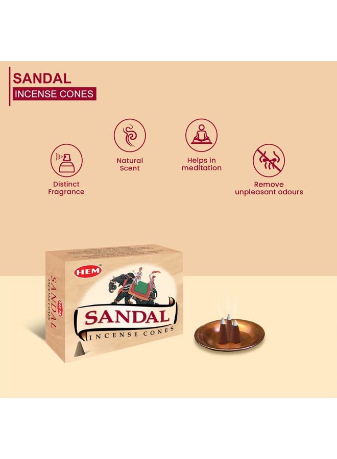 HEM Unknown Sandal (Sandalwood) - Case Of 12 Boxes, 10 Cones Each - Incense - Image 4