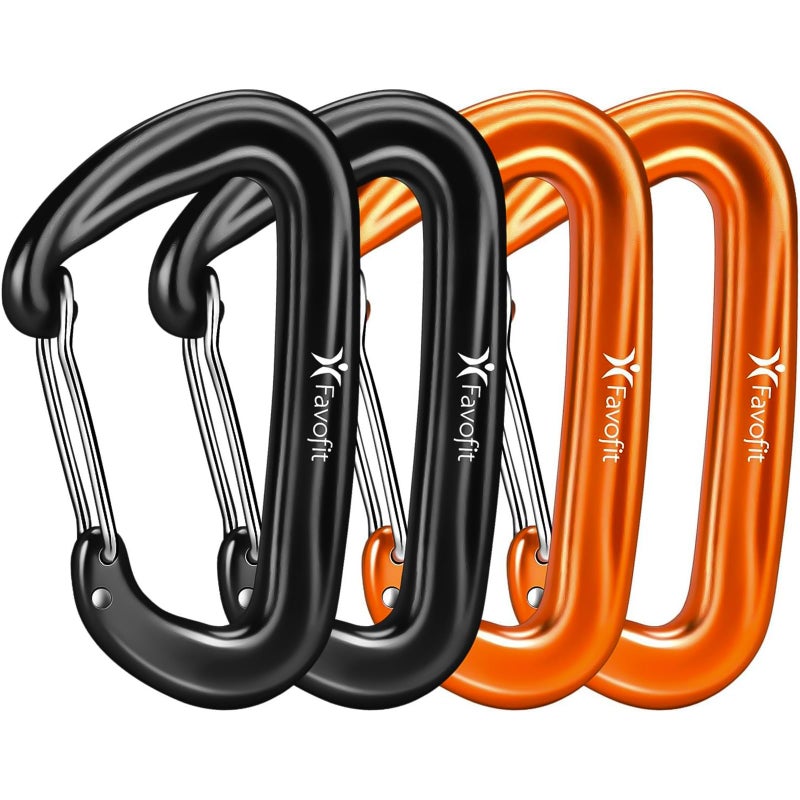 Favofit 12KN Heavy Duty Carabiner Clips - Favofit 3.2'' Small Carbineers for Hiking Camping Hammocks Keys Keychains Dog Leashes - Ideal for Outdoor Enthusiasts  - Image 1