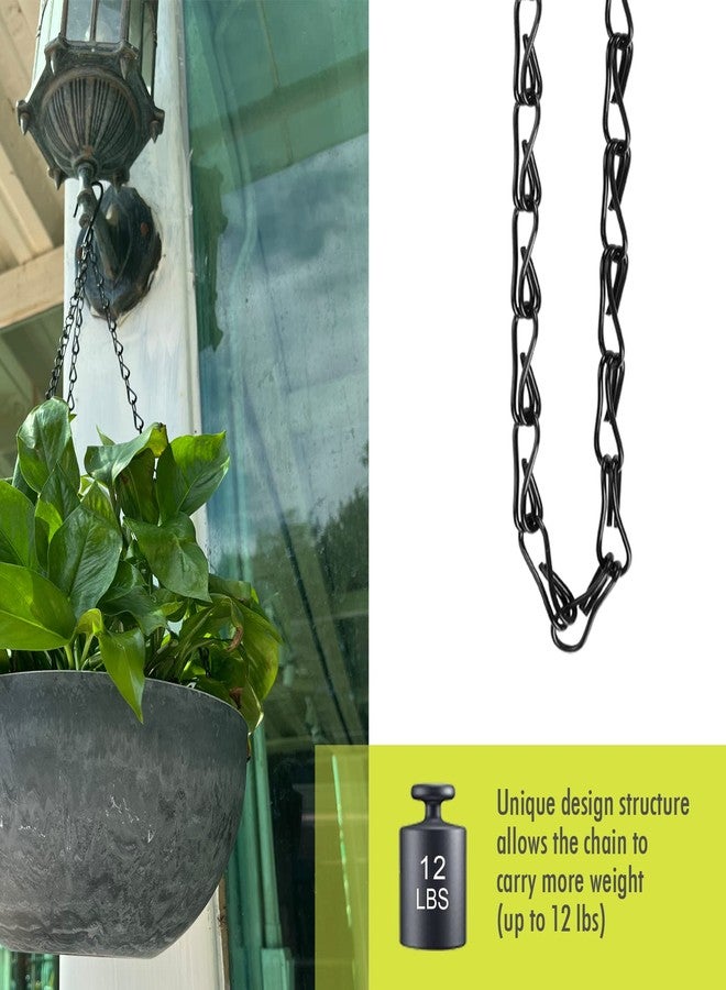 Fetanten Chain for Hanging Plants, 10 Inch Black Plant Chains for Hanging Planter Baskets Kits with Hooks for Bird Feeder Wind Chime, Small Chains Perfect for Indoor Outdoor Decor (10 PCS) - Image 3