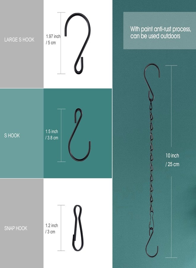 Fetanten Chain for Hanging Plants, 10 Inch Black Plant Chains for Hanging Planter Baskets Kits with Hooks for Bird Feeder Wind Chime, Small Chains Perfect for Indoor Outdoor Decor (10 PCS) - Image 2