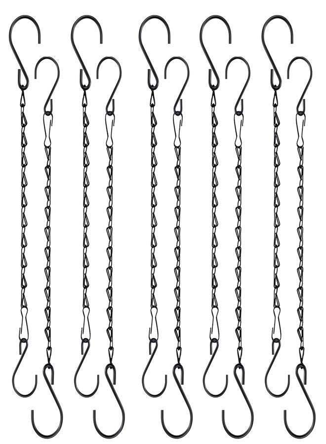 Fetanten Chain for Hanging Plants, 10 Inch Black Plant Chains for Hanging Planter Baskets Kits with Hooks for Bird Feeder Wind Chime, Small Chains Perfect for Indoor Outdoor Decor (10 PCS) - Image 1