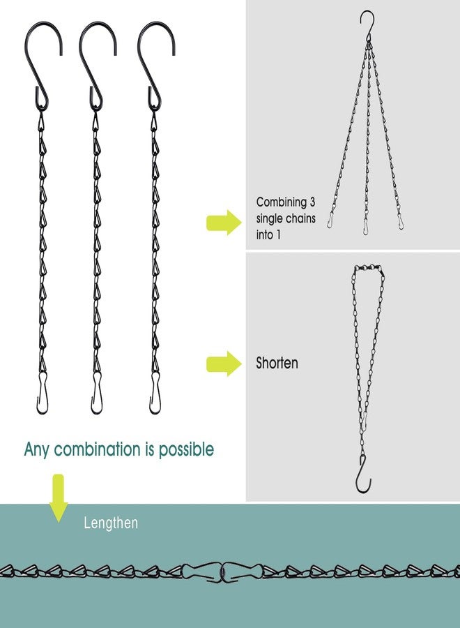 Fetanten Chain for Hanging Plants, 10 Inch Black Plant Chains for Hanging Planter Baskets Kits with Hooks for Bird Feeder Wind Chime, Small Chains Perfect for Indoor Outdoor Decor (10 PCS) - Image 4