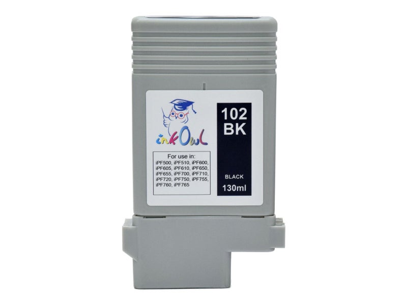 InkOwl Compatible Ink Cartridge Replacement for Canon PFI-102BK (130ml, Black) - iPF500 iPF510 iPF600 iPF605 iPF610 iPF650 iPF655 iPF700 iPF710 iPF720 iPF750 iPF755 iPF760 iPF765 - Image 2