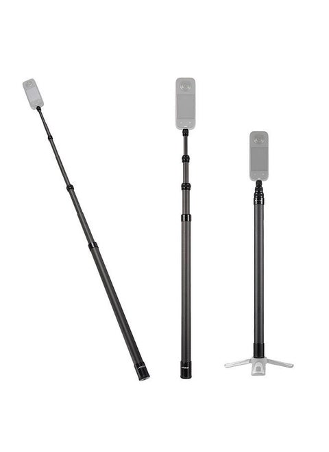 Andoer 2.1 Meters/82.6 Inches Portable Selfie Stick Telescoping Selfie Stand Carbon Fiber 3 Sections with 1/4in Screw Compatible with INSTA360 X2/X3