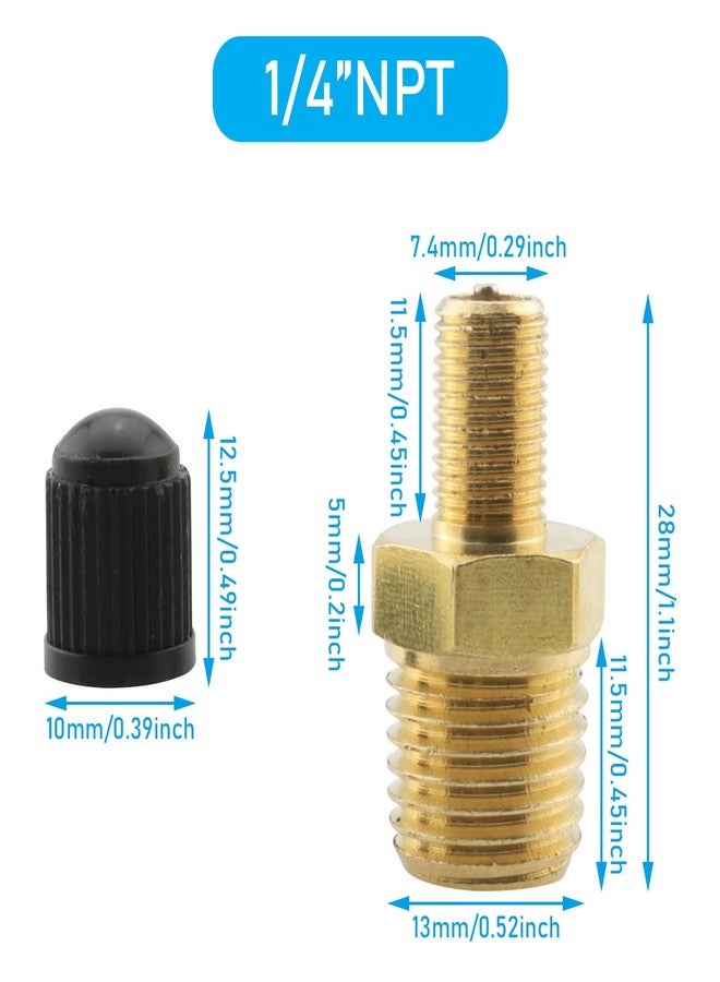 WHYHKJ 2pcs 1/4" NPT Solid Brass Air Compressor Tank Fill Valve Hexagonal Valves Motorcycle Hexagonal Shock Absorber Valves - Image 2