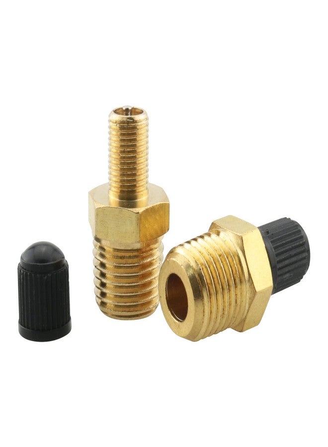 WHYHKJ 2pcs 1/4" NPT Solid Brass Air Compressor Tank Fill Valve Hexagonal Valves Motorcycle Hexagonal Shock Absorber Valves - Image 1