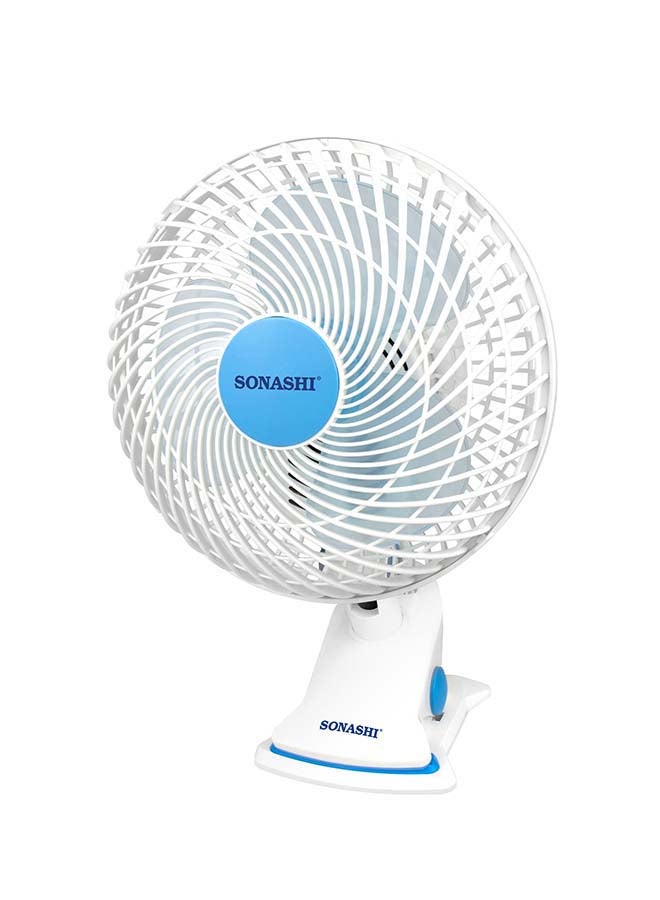 SONASHI 3 in 1 Clip, Desk, Wall Fan | Portable Fan with 2-Speed Setting | Quiet Clip-On Table Fan with Oscillating & Tilt Design | Rotatable Wall Mount Mini Fan for Office, Home, Travel | Strong Airflow Desk Fan for Personal Use SF-8009C White - Image 1