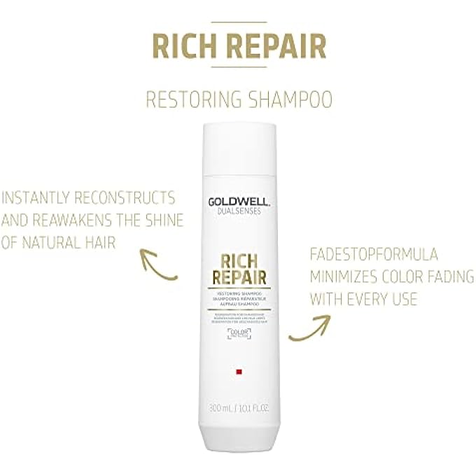 Goldwell DUALSENSES RICH REPAIR RESTORING SHAMPOO FOR UNISEX 10.1 OZ SHAMPOO, WHITE - Image 3