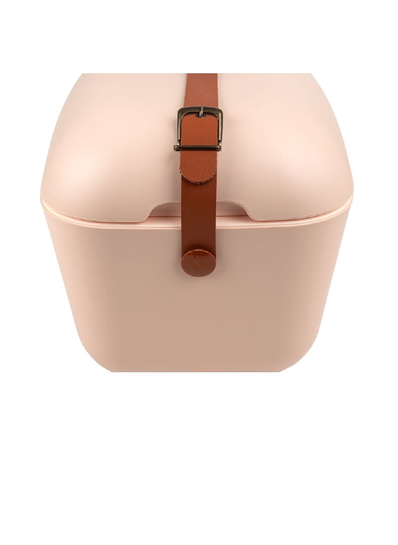 Polarbox Polarbox 12L Classic Cooler Box with Leather Strap, Nude & Olive Green | Rigid Thermal Insulated Ice Box for Beach, ice cooler box for Picnic & Party | Convertible Lid & Polypropylene Insulation  - Image 2