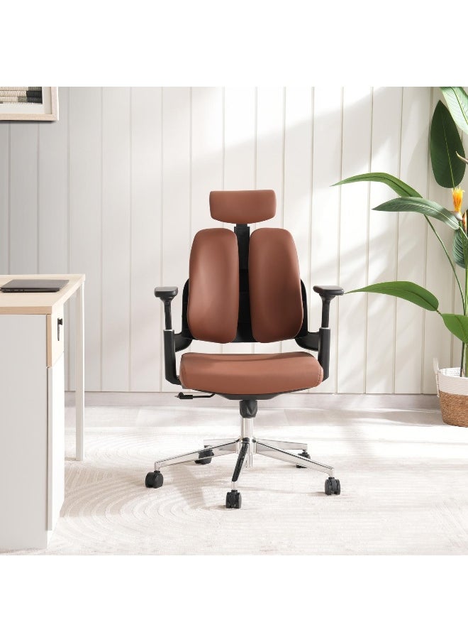Pan Home Charley Office High Back Chair - Brown  - Image 2