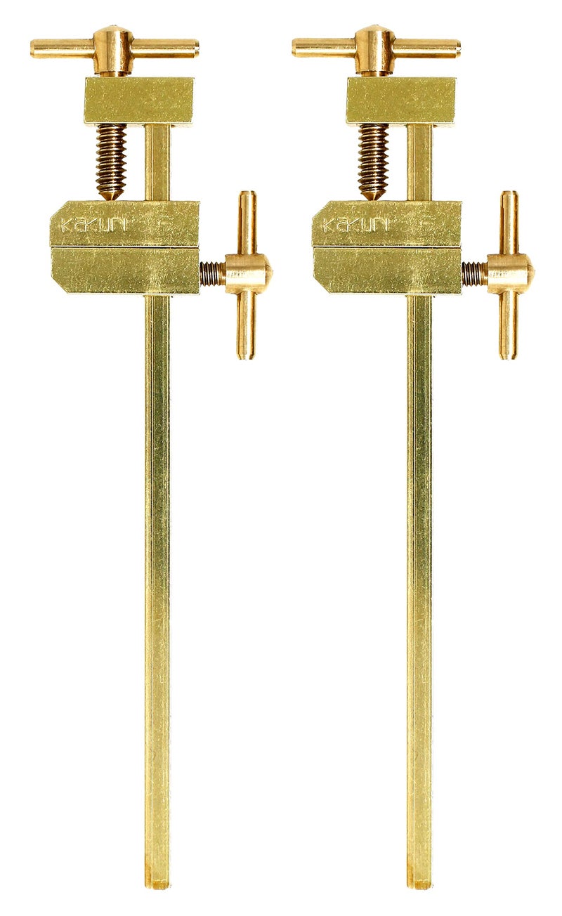 KAKURI Mini Bar Clamps for Woodworking 334 HATAGANE Japanese Wood Clamps Metal Parallel Clamps Tool Set 2 Pcs Brass Gold Made in JAPAN - Image 2